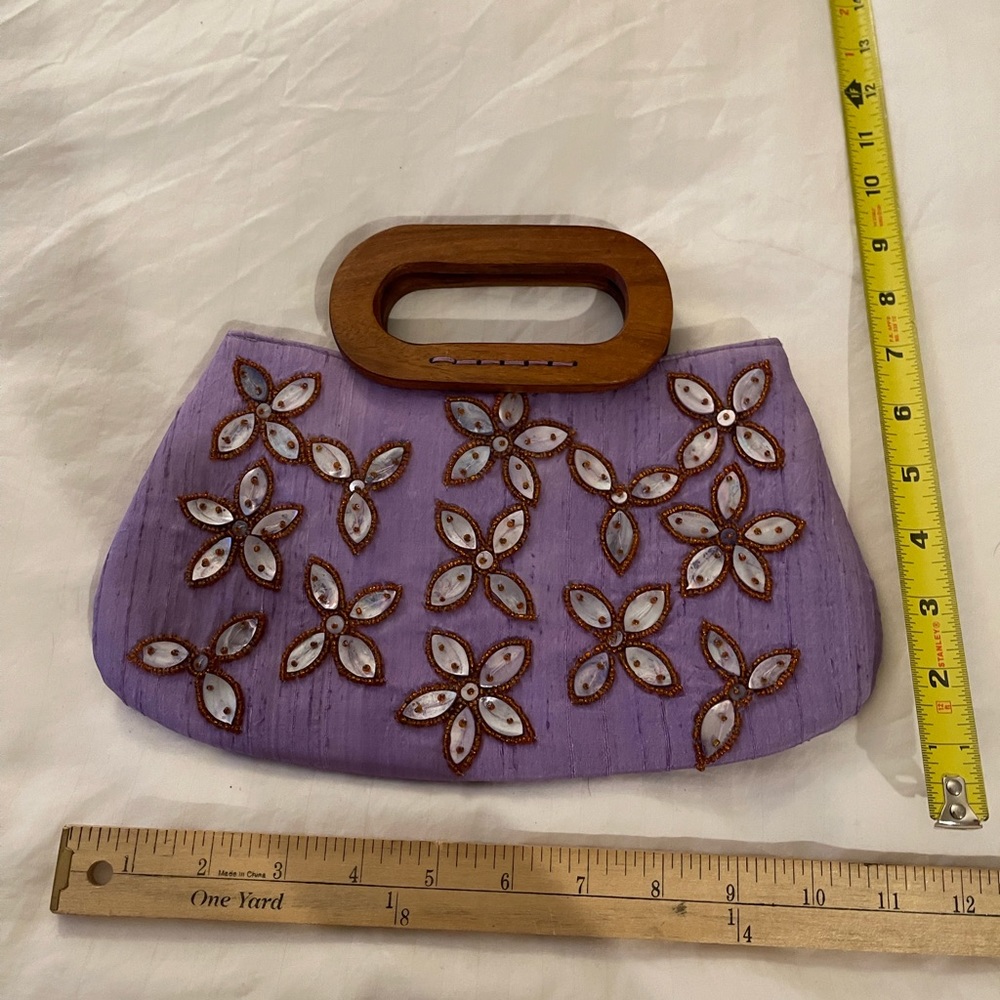 Vintage Coldwater Creek flower beaded hand bag